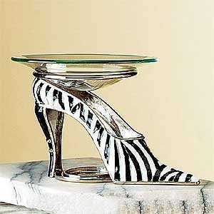  High Heel Shoe Design Glass Oil Burner Zebra: Home 