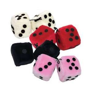  3 1/2 Large Hanging Fuzzy Dice Pair   Chose Color Toys & Games