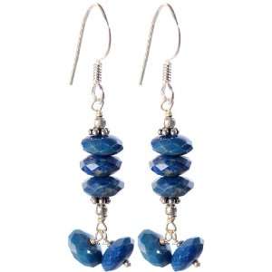  Faceted Lapis Lazuli Earrings   Sterling Silver 