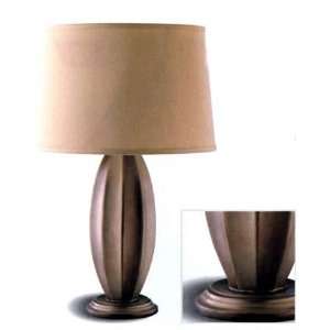  2 Modern Silver Finish Ribbed Table Lamp Desk Lamps: Home 