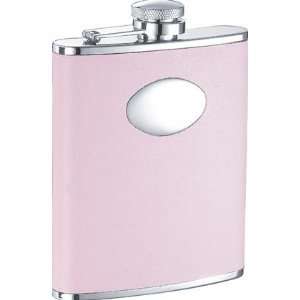   Daydream Pink Leather Stainless Steel 6oz Hip Flask