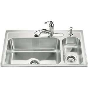  Kohler K 3347R Toccata High/Low Self Rimming Kitchen Sink 