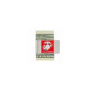   Marines Large Metal Money Clip with Hand Painted Marines Emblem