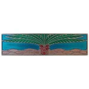 Royal Palm Horizontal Cabinet Pull, Brilliant Pewter/Brite Turquoise