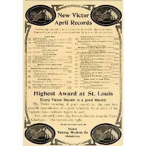  1905 Vintage Ad Victor Talking Machine Records Nipper 