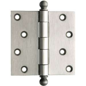   Steel Door Hinge With Ball Tips in Satin Nickel.
