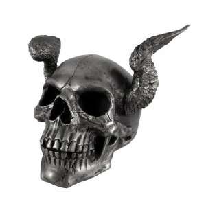  Pewter Finished Angel Wing Skull Statue Death Head: Home 