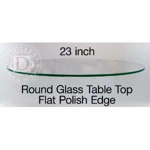  Glass Table Top: 23 Round, 1/4 Thick, Flat Edge, Tempered Glass 