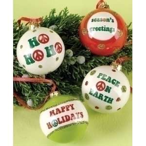   for the Holidays Christmas Greetings Ball Ornaments: Home & Kitchen