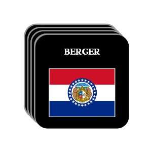 US State Flag   BERGER, Missouri (MO) Set of 4 Mini Mousepad Coasters