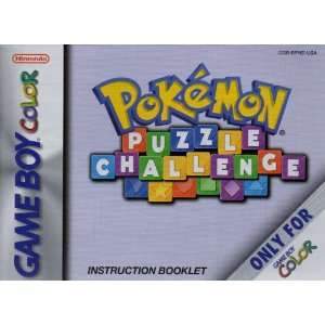  Pokemon Puzzle Challenge GBC Instruction Booklet (Game Boy 