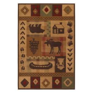  Townhouse Rugs Retreat Brown 5 Feet 3 by 7 Feet 10 Inch 