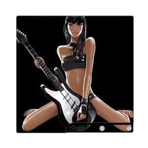 Sony PS3 Slim Skin Decal Sticker   Guitar Girl