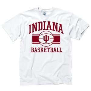 Indiana Hoosiers White Wide Stripe Basketball T Shirt  