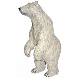 Polar Bear Standing Wood Sculpture 