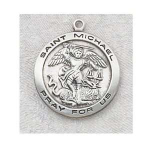  Ladies Saint Michael Patron Saint Medal Pendant Necklace Jewelry