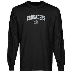  NCAA Holy Cross Crusaders Black Mascot Arch Long Sleeve T 