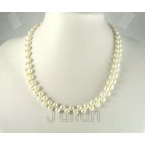   18 6mm White Freshwater Pearl Necklace J055: Arts, Crafts & Sewing