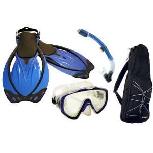 Scuba Dive Mask Fin Snorkel Snorkeling Backpack Set Package:  