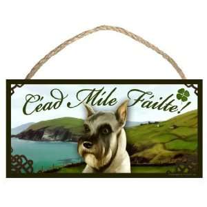  Schnauzer Dog Irish Welcome Sign / Plaque Céad Míle 