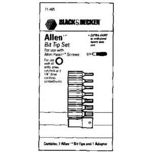 Black & Decker 71 465 8 Piece Allen Screwdriver Bit Set 