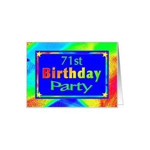   71st Birthday Party Invitations Bright Lights Card: Toys & Games