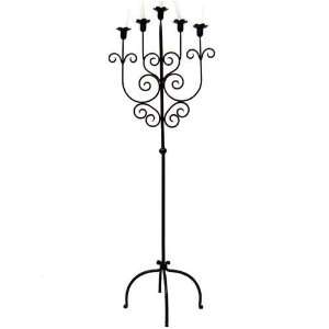  Black Metal Solid Wrought Iron Candle Holder Stand: Home 