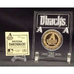 Arizona Diamondbacks 24Kt Gold Coin In Archival Etched Acrylic 