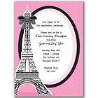 Sweet Eiffel Tower Invitation​s Shower Pink Paris Pretty