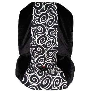   Car Seat Cover   Black Swirl Black Minky Toddler Car Seat Cover: Baby