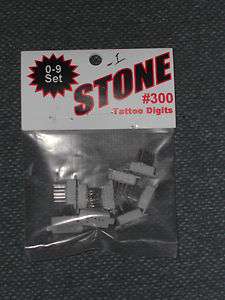 Stone Tattoo Digits Set #300 Complete Number # Set 0 9 Metal w/Plastic 