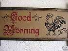 Good Morning Rooster Antique Motto Sampl