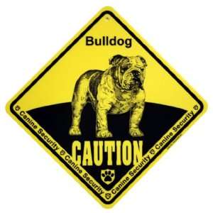  Bulldog Dog Caution Xing Yard Sign: Kitchen & Dining