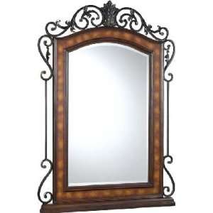  Classic Brown Console Mirror with Cherry Highlights 