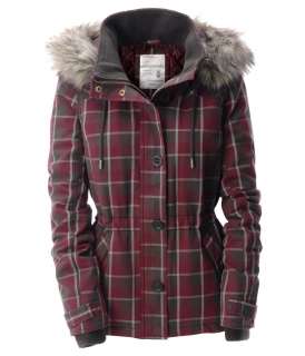 AEROPOSTALE fur Plaid winter Jacket coat XS,S,M,L,XL  