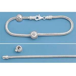   Pandora Style Snake Bracelet w/ Movable Bead Stopper Bracelet Jewelry