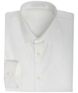 Prada white cotton pointed collar dress shirt  