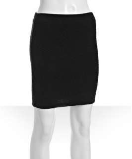 Free People black stretch knit textured bodycon skirt  BLUEFLY up to 