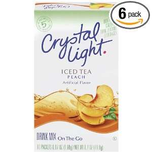 Crystal Light On The Go Peach Tea, 10 Count Boxes (Pack of 6)