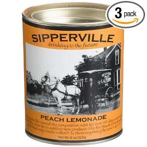 McStevens Sipperville Peach Lemonade, 8 Ounce Tins (Pack of 3 