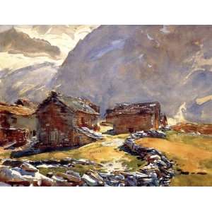  Oil Painting Simplon Pass Chalets John Singer Sargent 