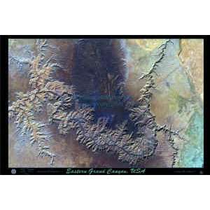 Laminated Eastern Grand Canyon (Fine detail) satellite poster view map 