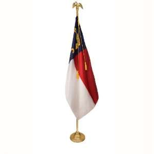  North Carolina Flag Set 4X6 Ft   9 Ft Gold Aluminum Pole w/ Eagle 