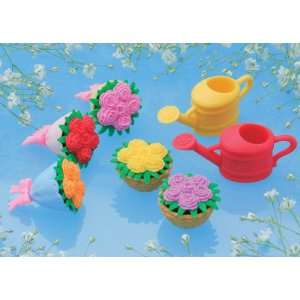   6pcs) Iwako Japanese Puzzle Take Apart Erasers Flower Toys & Games