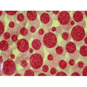 Holiday Decor Fabrics 28 inch 108 Inches, Apple Green with Red Dots