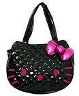 NWT HELLO KITTY BLACK QUILTED 3D FACE TOTE BAG BOOKBAG