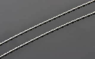   14K White Gold Bead Ball Bullet Dot Dash 1mm Link Chain Necklace 20