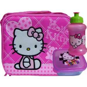 New Hello Kitty White Graphics Lunch Box + Container 