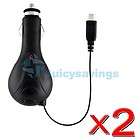 2X Micro USB Retractable In Car Charger For HTC EVO 4G