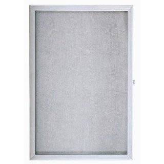 Enclosed Bulletin Board with Over Lapping Hinged Door Size 18 H x 24 